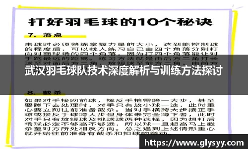 武汉羽毛球队技术深度解析与训练方法探讨